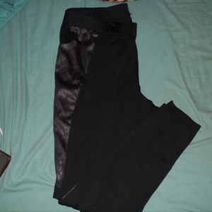 6th & Lane Faux leather side detail Ponte pants